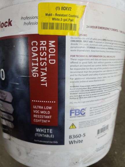 5 Gallons of Fiberlock IAQ 6000 Tintable White Mold Resistant Coating