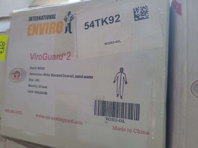 Box of International Enviroguard 4XL Coveralls