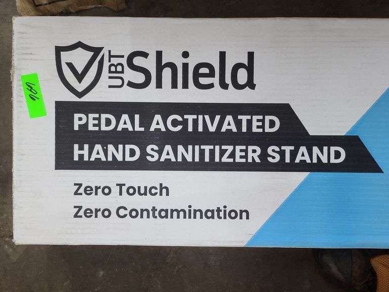 NIB UBT Shield Pedal-Activated Hand Sanitizer Stand, Unopened and Unchecked