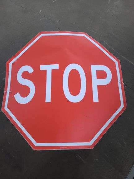 4 Vinyl Stick On Stop Signs