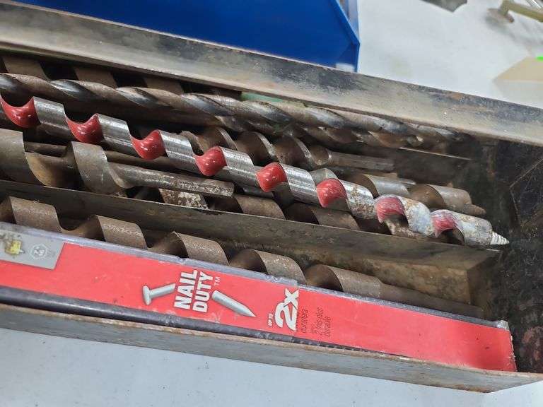 Tray of Boring Drill Bits