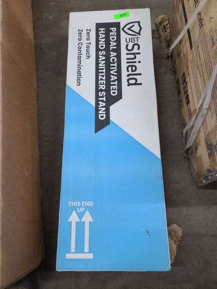 NIB UBT Shield Pedal-Activated Hand Sanitizer Stand, Unopened and Unchecked