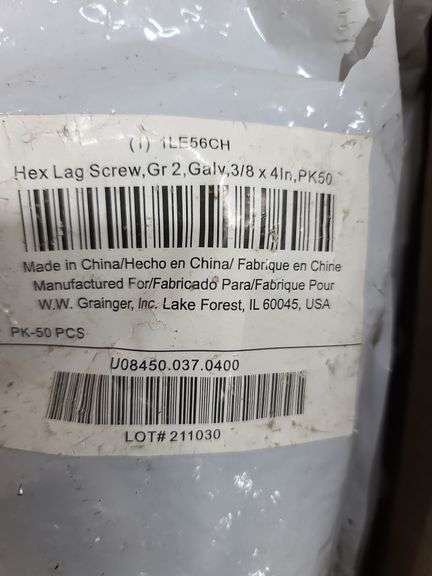 3/8in x 4in Galvanized Lag Bolts, Approx. 150
