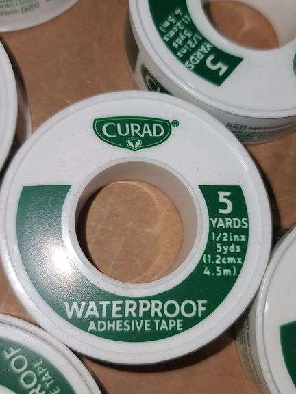 Thirty-Four 1/2in x 5-yard Rolls of Curad Waterproof Adhesive Tape