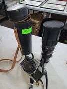 Minolta SrT101 35mm Camera and Soligor Telephoto Lens with Case