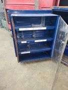 Vintage Metal Napa Echlin Parts Cabinet and Contents, Approx. 17x22x33