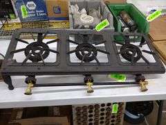 Carolina Cooker Cast Iron 3-Burner Propane Stove - Missing 2 Legs