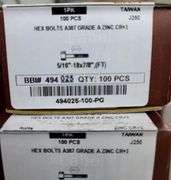 NIB: 300 5/16in-18x7/8 Grade A Hex-Head, Zinc Coated Bolts