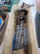 Bin of Large Flanger Tools and Small C-Clamps