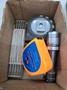Two Tape Measures, One Folding Stick Measure, and Flashlight