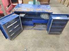 Vintage Metal Napa Echlin Parts Cabinet and Contents, Approx. 17x22x33