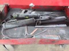 US General Tool Cart and Contents, Drawer Releases Stuck, Missing One Lid Strut, No Key, Broken Lock