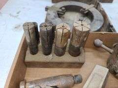 End Mill Cutter, Roller Steady Rest, Rivelica Out Lock Chuck, Mill Crank, Collett, and Accessories