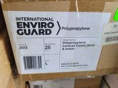 Box of International Enviroguard Size L Polypropylene Coverall Elastic Wrist & Ankle