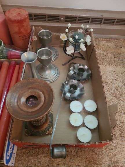 Assorted Candles & Candle Holders