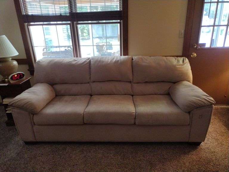 Upholstered Couch Approx 89"x37" Needs Spot Cleaned