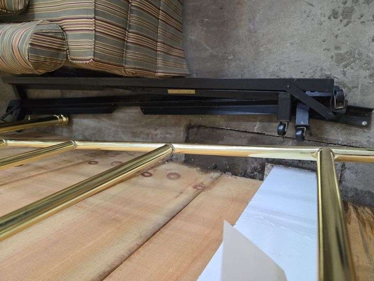 Brass Headboard & Metal Bed Frame. Approx Full