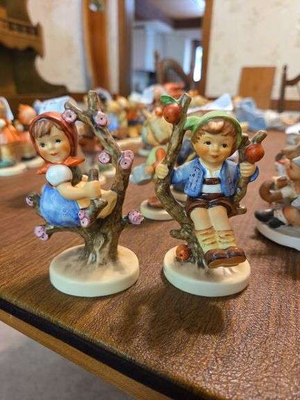 2 Signed Goebel Figurines The Apple Tree Girl & Boy