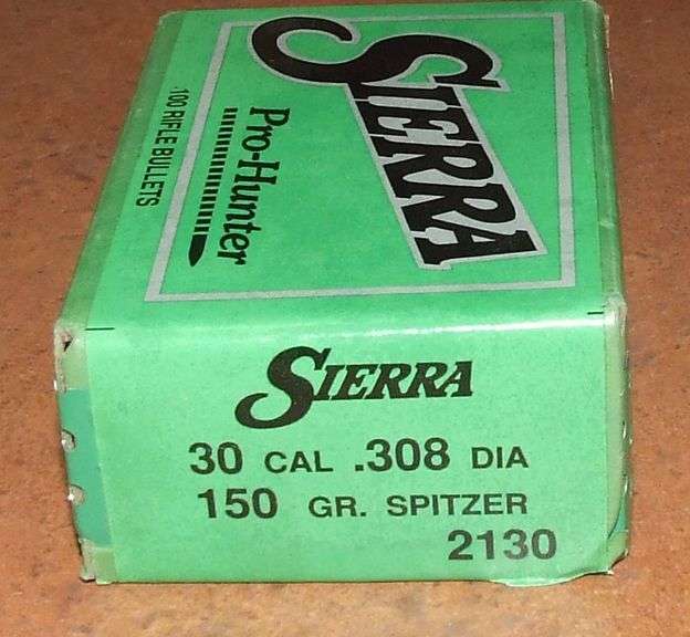 100 pcs Sierra .30 Caliber .308" Bullets