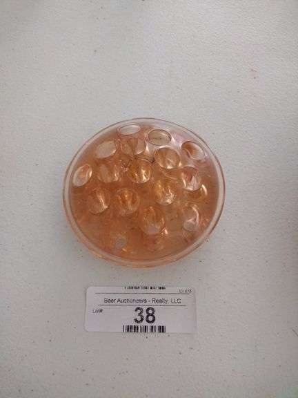 Vintage Pink Depression Glass Flower Frog Has Crack