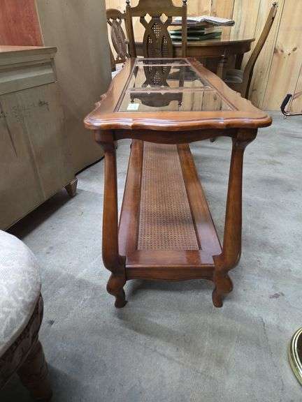 Sofa Table W/ Glass Inserts (Approx 53: x 17" x 27" Tall