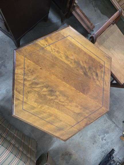 Antique Octagon Side Table- Approx 30" x 30" Tall