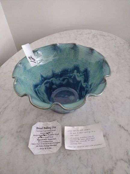 Hand-Thrown Pottery Bread Baking Bowl Approx 10"x6"