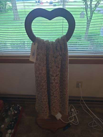 Quilt Rack & Lace Curtains