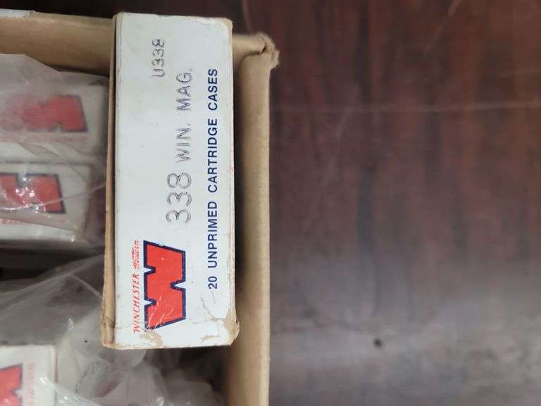13 boxes 338 Win brass (necked to 30 cal)