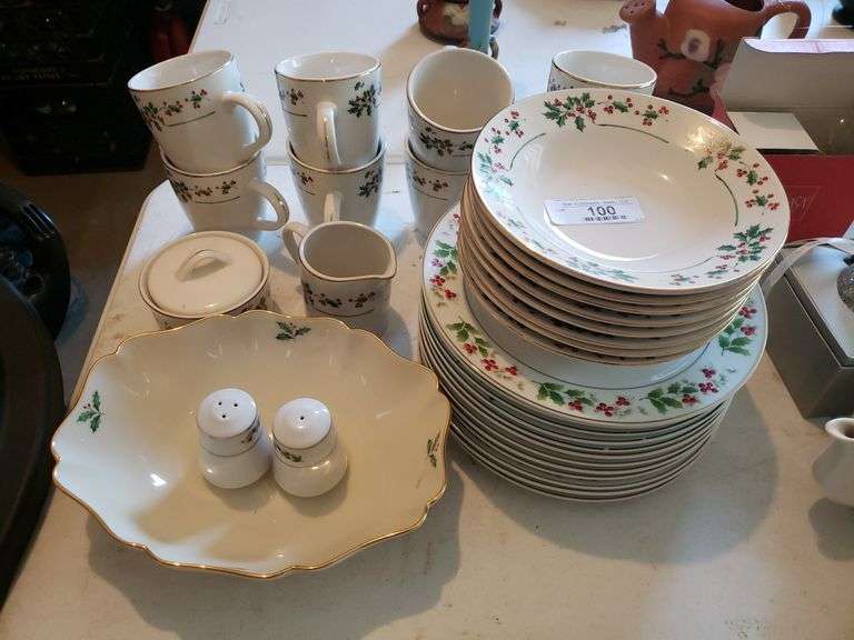 Approx. 33 Pieces of Gibson Dishware, Plates, Cream Dish, Sugar Dish, Mugs, and Salt & Pepper Shakers