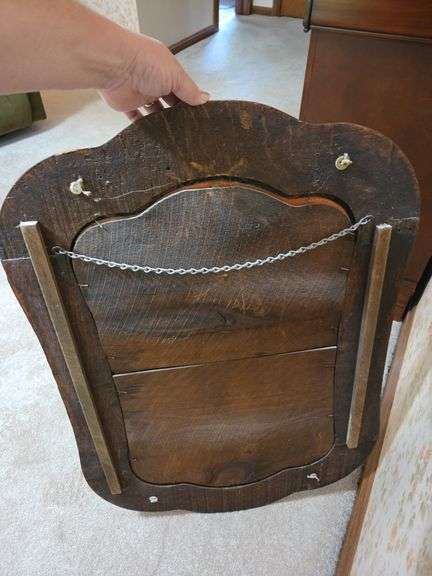 Wooden Frame Wall Mirror Approx 22" x 33"
