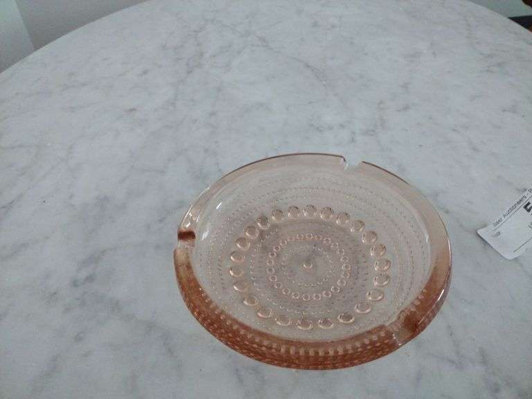 Vintage Pink Depression Glass Ashtray