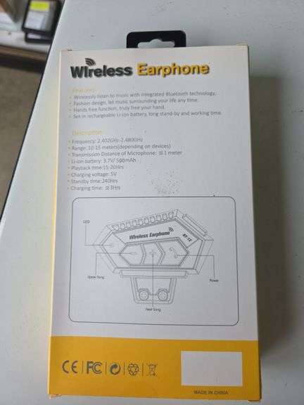 Wireless Earphone BT-12 (New In Box Unopened)