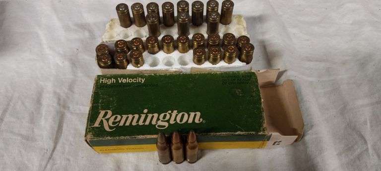3 live rnds & 28 empty brass 221 Fireball