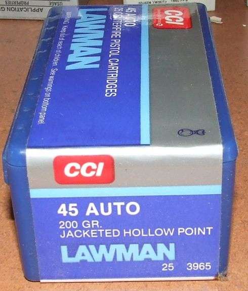 50 rounds CCI 45 Auto JHP