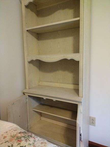 Wooden Bookshelf with Cabinet Bottom approx 30"x74"x13"