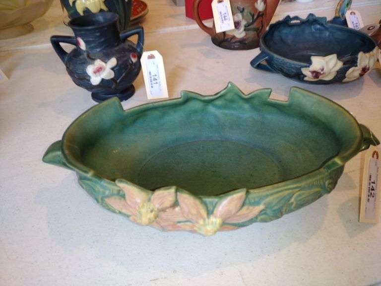 Roseville Pottery Shallow Bowls Approx 16"x9"