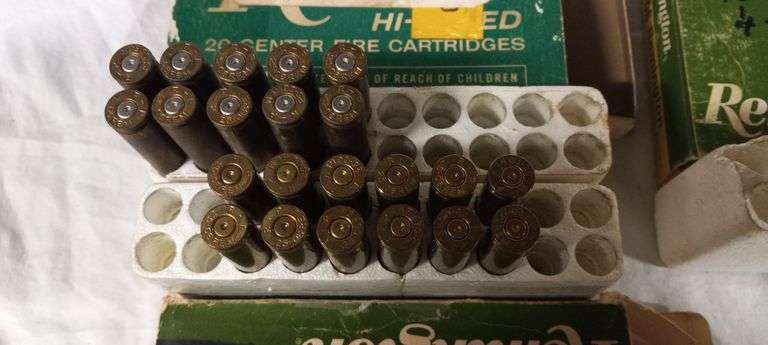 14 live rnds  and 22 empty brass  25-06