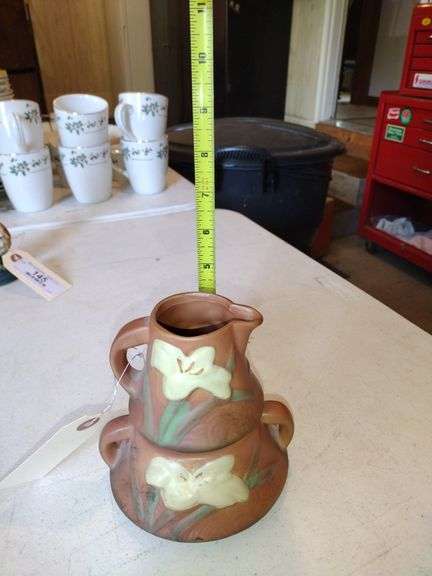 Roseville Pottery Zephyr Lily Creamer & Sugar Bowl