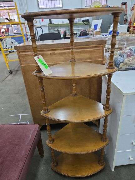 Corner Stand W/5 Shelves Approx 30" x 15" x 50" Tall & Plant Stand