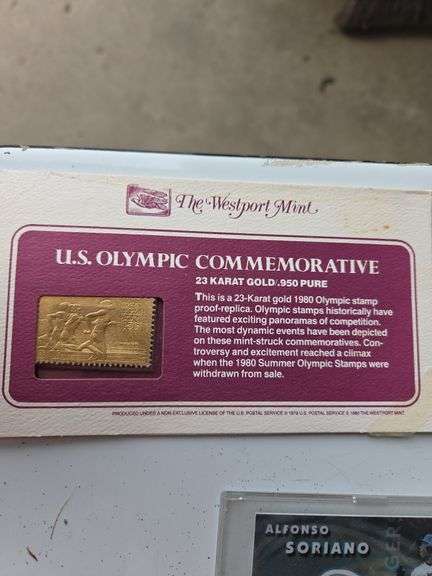 Collector Sport Cards-U.S. Olympic Commemorative 23k Replica Stamps