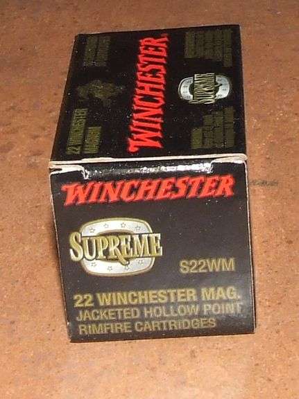 50 rounds Winchester Supreme 22 Win Magnum