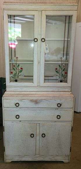 Vintage Hoosier One-Piece Hutch, Approx. 68x16x31
