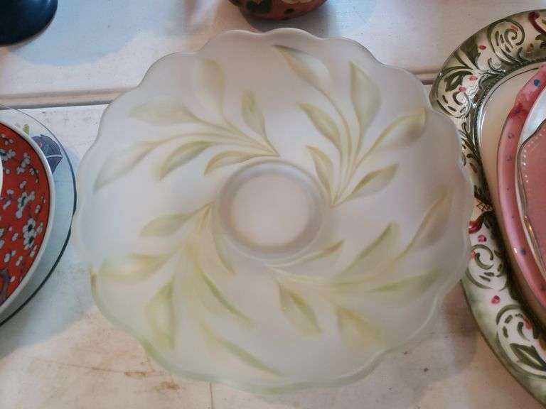 Vintage Frosted Glass Serving Bowl