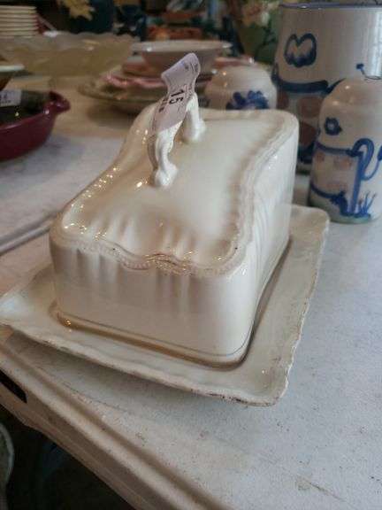 Antique Ironstone Covered Butter/Cheese Dish