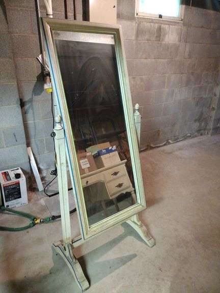 Freestanding Wooden Mirror Approx 27"x64x19"