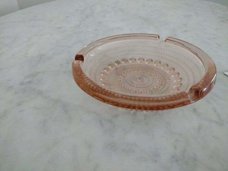 Vintage Pink Depression Glass Ashtray