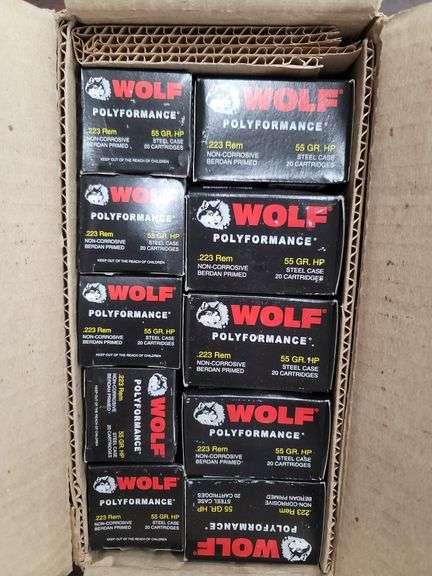 500 round case Wolf 223 HP (individual sealed 20 round boxes)