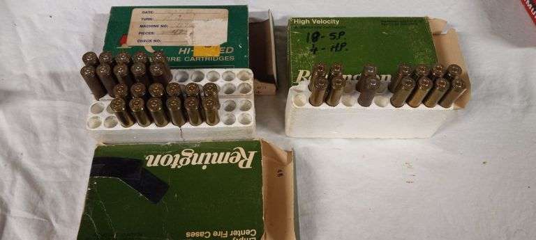 14 live rnds  and 22 empty brass  25-06