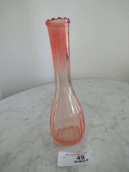 Vintage Pink Depression Glass Bud Vase Approx 9"